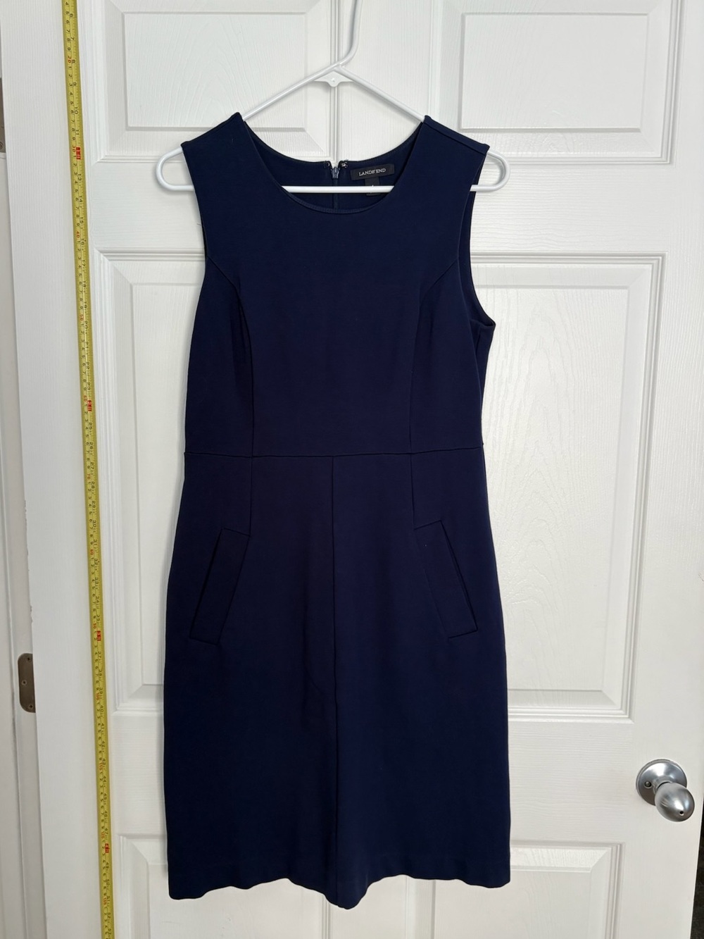 Lands' End Navy Sleeveless Shift Dress